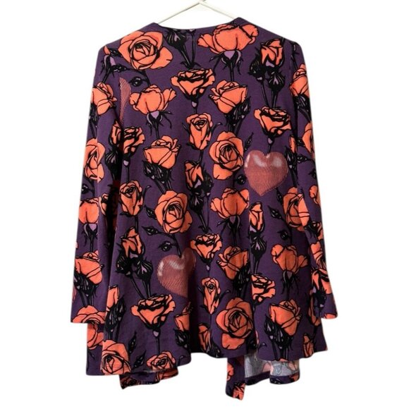 Lularoe Women's Open Front Floral Soft Stretch Knit Cardigan Sweater‎ Size Small - Picture 2 of 16